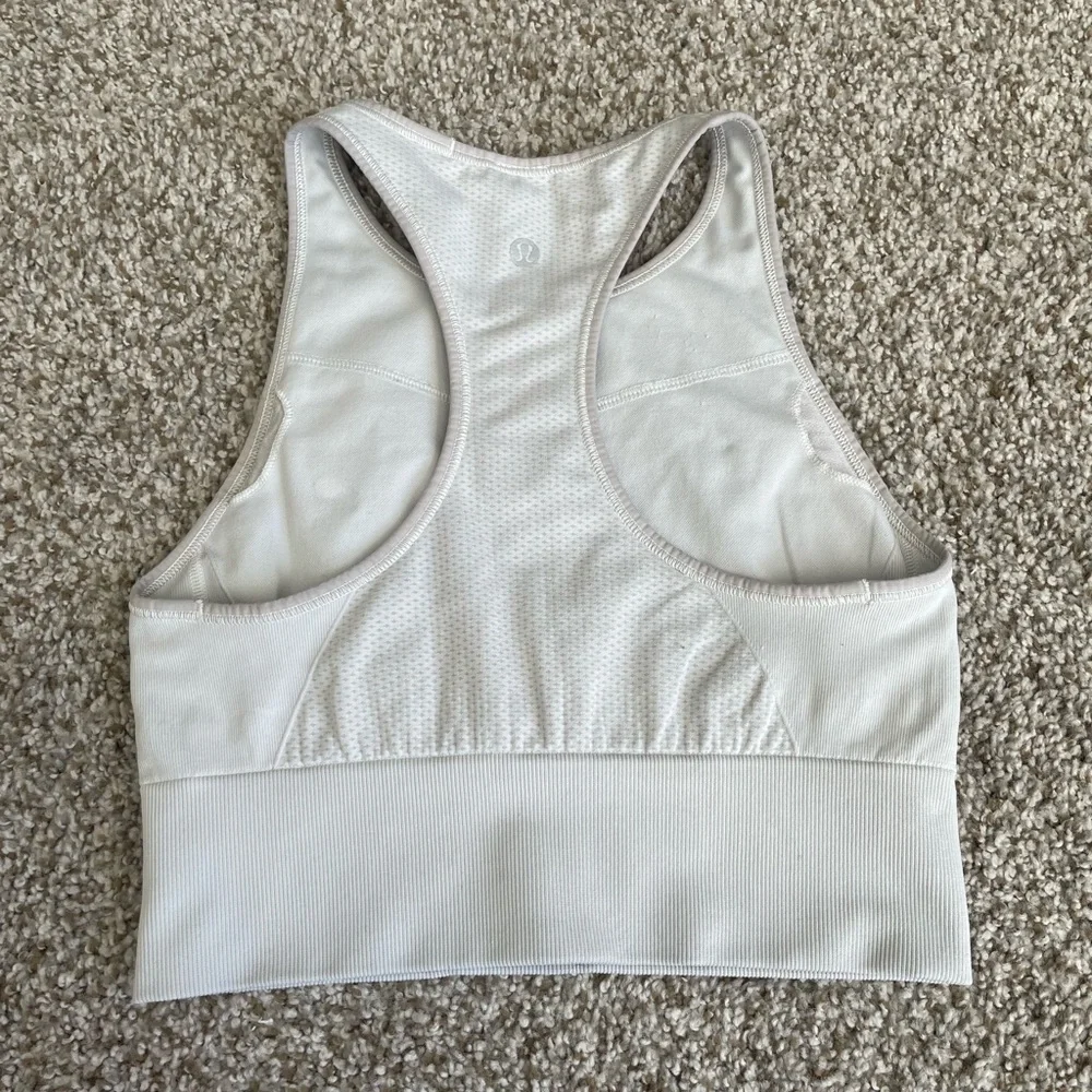 Lululemon Ebb to Train High Neck Racerback Sports Bra White 6‎